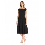 Lark & Ro Women's Boat Neck Midi Flare Dress